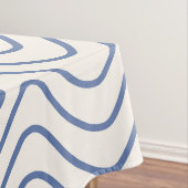 Zickzack Muster Minimale Linie Blau auf Creme Whit Tischdecke (Beispiel)