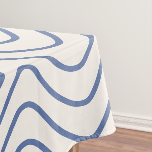 Zickzack Muster Minimale Linie Blau auf Creme Whit Tischdecke (Beispiel)