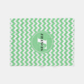 Zickzack Muster mit Minze-Grün und Weiß Fleecedecke (Vorderseite (Horizontal))