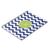 Zickzack Muster mit Monogram - Navy Limon Notizblock (Linke Seite)