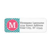 Zickzack Muster mit Monogramm - Rosa Aquamarin (Vorne)