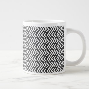 Zickzack Muster mit schwarzem Hand Jumbo-Tasse