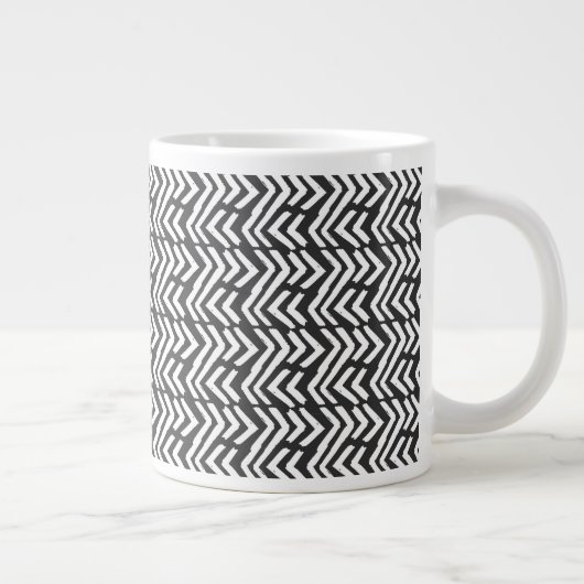 Zickzack Muster mit schwarzem Hand Jumbo-Tasse (Rechts)