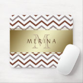 Zickzack Muster Monogram personalisieren Mousepad (Mit Mouse)