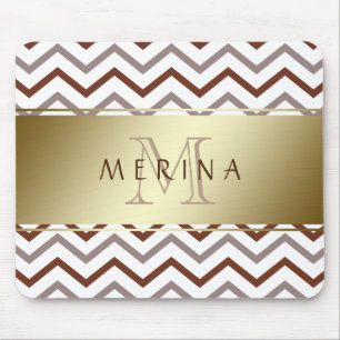 Zickzack Muster Monogram personalisieren Mousepad