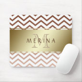 Zickzack Muster Monogram personalisieren Mousepad (Mit Mouse)