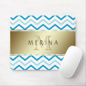 Zickzack Muster Monogram personalisieren Mousepad (Mit Mouse)