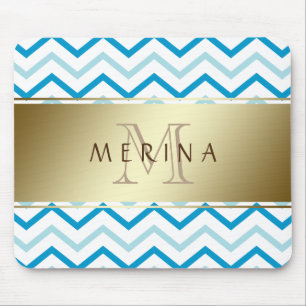 Zickzack Muster Monogram personalisieren Mousepad