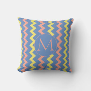 Zickzack Muster-Monogramm Kissen
