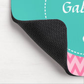 Zickzack Muster, Niedliche Minze mit Name Mousepad (Ecke)