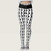Zickzack Muster Niedliches Mit Monogramm Schwarz Leggings (Vorderseite)