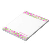 Zickzack Muster Personalisiert Memo Monogramm Notizblock (Rotiert)