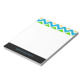 Zickzack Muster Personalisiert Memo Monogramm Notizblock (Rotiert)