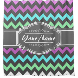 Zickzack Muster Personalisierter Duschvorhang #16