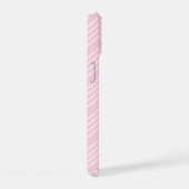 Zickzack Muster - rosa, funkelnde Skriptbezeichnun iPhone 15 Hülle (Rechte Seite)