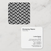 Zickzack Muster - Schwarz und Weiß Quadratische Visitenkarte (Vorne/Hinten)