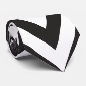 Zickzack Muster-Schwarz-weiße geometrische Krawatte (Gerollt)