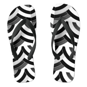 Zickzack Muster Schwarz-weißen ombre Zickzacks Badesandalen