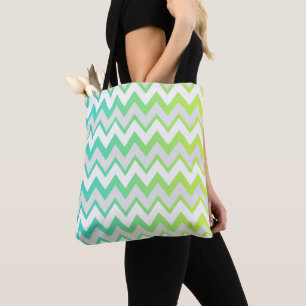 Zickzack Muster Streifen Limon aquamarine Aqua omb Tasche