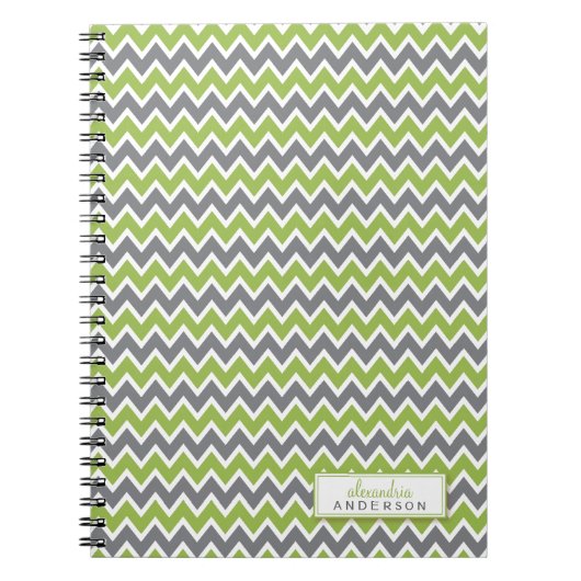 Zickzack Muster Trendy Notebook (Apfel) Notizblock (Vorderseite)