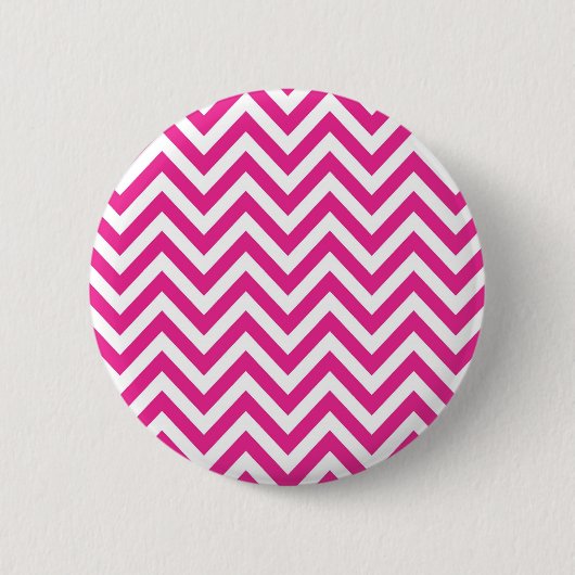 Zickzack Muster Zickzack des heißen Rosas Button (Vorderseite)