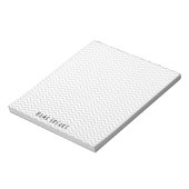 Zickzack Muster Zigzag Personalisiert Grau Notizblock (Rotiert)
