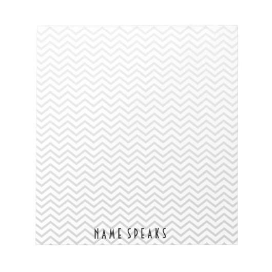 Zickzack Muster Zigzag Personalisiert Grau Notizblock (Vorderseite)