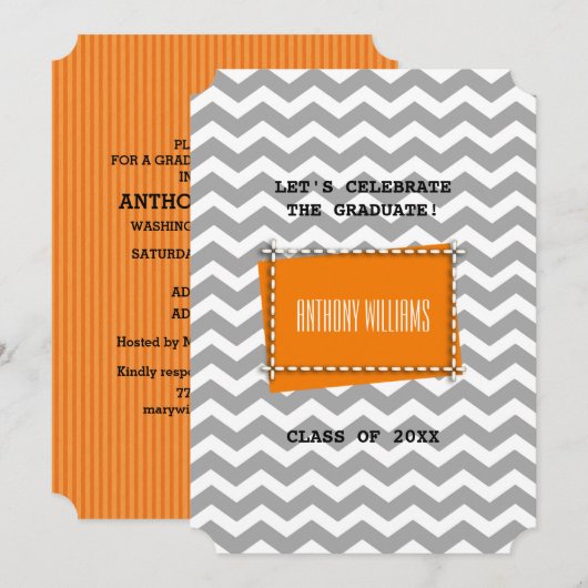 Zickzack Musterbenutzerdefinierungspartei Einladung (Vorne/Hinten)