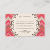 Zickzack Musterhaar stylische Terminkarten Terminkarte (Rückseite)