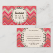 Zickzack Musterhaar stylische Terminkarten Terminkarte (Vorne/Hinten)