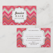 Zickzack Musterhaar stylische Terminkarten Terminkarte (Vorne/Hinten)