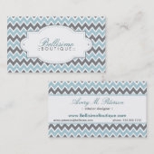 Zickzack Musterkarte (blau/grau) Visitenkarte (Vorne/Hinten)