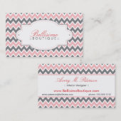Zickzack Musterkarte (rosa/grau) Visitenkarte (Vorne/Hinten)