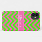 Zickzack Name Monogram Case-Mate iPhone Hülle (Rückseite (Horizontal))