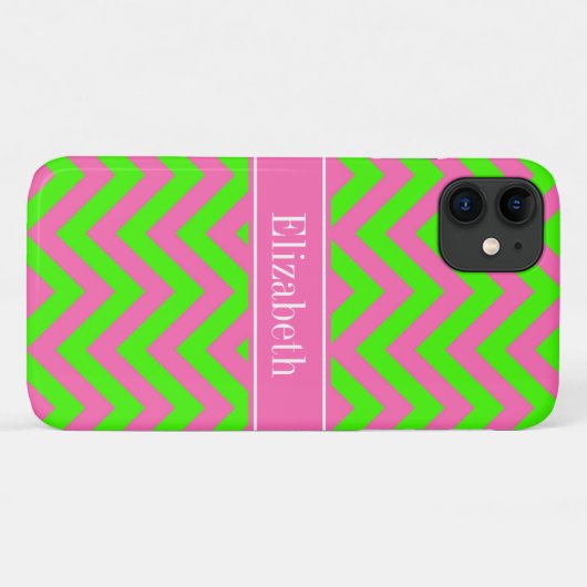 Zickzack Name Monogram Case-Mate iPhone Hülle (Rückseite (Horizontal))