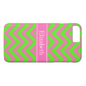 Zickzack Name Monogram Case-Mate iPhone Hülle (Rückseite (Horizontal))