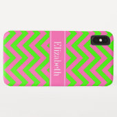 Zickzack Name Monogram Case-Mate iPhone Hülle (Rückseite (Horizontal))