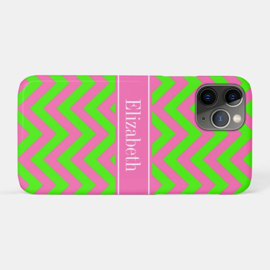 Zickzack Name Monogram Case-Mate iPhone Hülle (Rückseite (Horizontal))