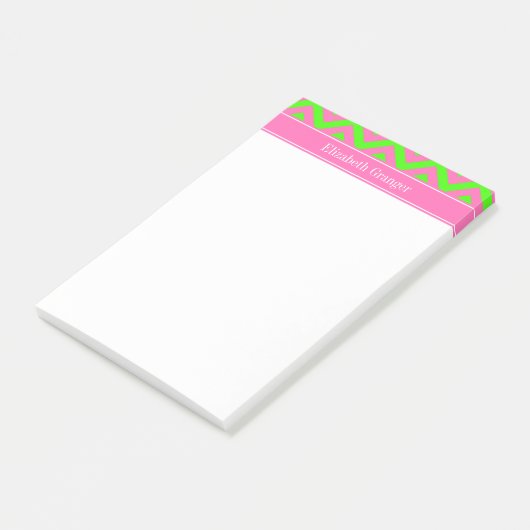 Zickzack Name Monogram Post-it Klebezettel (angewinkelt)