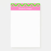 Zickzack Name Monogram Post-it Klebezettel (Vorderseite)