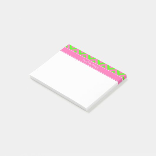 Zickzack Name Monogram Post-it Klebezettel (angewinkelt)