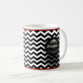 Zickzack Name-Schwarzweiss-Tasse Kaffeetasse (VorderseiteRechts)