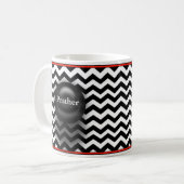 Zickzack Name-Schwarzweiss-Tasse Kaffeetasse (Vorderseite Links)