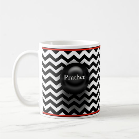 Zickzack Name-Schwarzweiss-Tasse Kaffeetasse (Links)