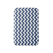 Zickzack Navy Blue Modern Pattern Bath Mat Badematte (Vorderseite Vertikal)