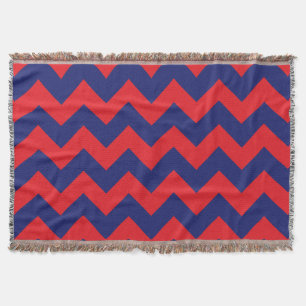 Zickzack Navy Blue & Red Typ/Größe Benutzerd Decke