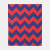 Zickzack | Navy Blue & Red | Typ/Größe | Benutzerd Fleecedecke (Vorderseite)