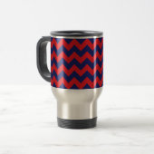 Zickzack | Navy Blue & Red | Typ/Größe | Benutzerd Reisebecher (Vorderseite Links)
