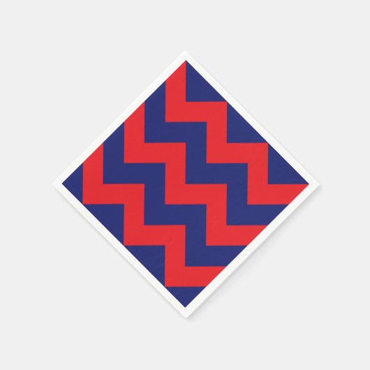Zickzack | Navy Blue & Red | Typ/Größe | Benutzerd Serviette (Ecke)
