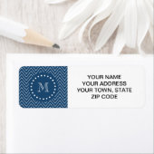 Zickzack Navy Blue-White-Muster, Ihr Monogramm (Insitu)